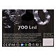 Cascade lumineuse 700 maxi gouttes LED blanc froid 2,5 m câble transparent jeux de lumières et minuteur s6