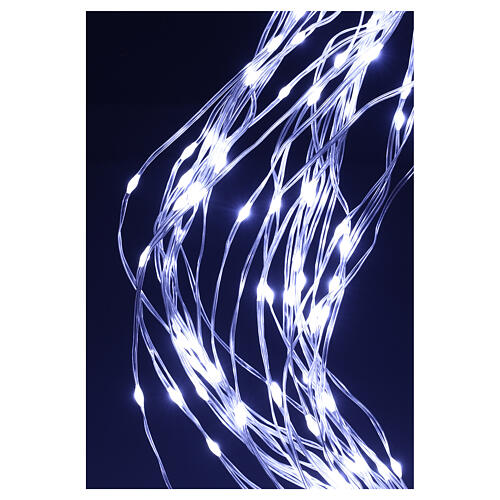 Cachoeira luminosa 700 maxi gotas LED branco frio 2,5 m cabo transparente jogos de luzes e temporizador 3