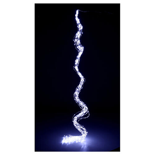 Cascade of 450 maxi cold white LED drops, 2.5 m, clear cable, light modes and timer 1