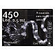 Cascade lumineuse 450 maxi gouttes LED blanc froid 2,5 m câble transparent jeux de lumières et minuteur s6