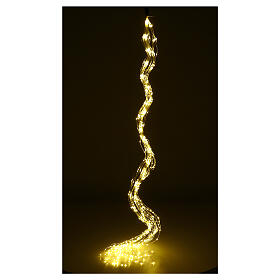 Cascade of 200 maxi warm white LED drops, 2 m, clear cable, light modes and timer