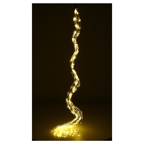 Cascade of 700 maxi warm white LED drops, 2.5 m, clear cable, light modes and timer 1