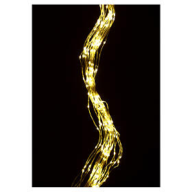 Cascade lumineuse 700 maxi gouttes LED blanc chaud 2,5 m câble transparent jeux de lumières et minuteur