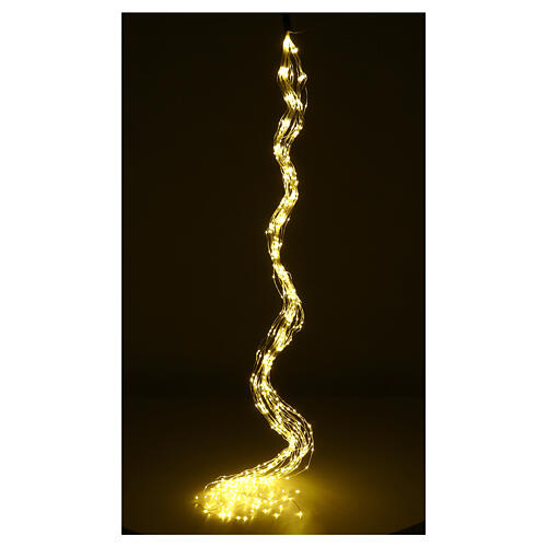 Cascade lumineuse 700 maxi gouttes LED blanc chaud 2,5 m câble transparent jeux de lumières et minuteur 1