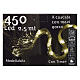 Cascade of 450 maxi warm white LED drops, 2.5 m, clear cable, light modes and timer s7