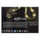 Cascade of 450 maxi warm white LED drops, 2.5 m, clear cable, light modes and timer s8