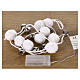 Christmas lights of 140 cm with woolen pompons, silver bells and 20 warm white nano-LEDs s5