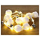 Guirlande lumineuse 140 cm pompons laine et clochettes 20 nano-LEDs blanc chaud s3