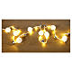 Luzes de Natal 140 cm pompons de lã e sinos 20 luzes nano LED branco quente s1