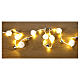 Chain 140 cm wool pom poms and bells 20 warm white nano LEDs s1