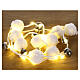 Chain 140 cm wool pom poms and bells 20 warm white nano LEDs s3