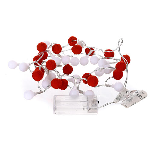 Christmas lights of 150 cm with red pompons and 20 warm white nano-LEDs 5
