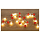 Guirlande lumineuse 150 cm pompons rouges 20 LEDs blanc chaud s1