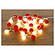 Guirlande lumineuse 150 cm pompons rouges 20 LEDs blanc chaud s3