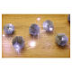 Guirlande lumineuse sphères 20 nano-LEDs blanc froid et aguilles argent pailletées s5