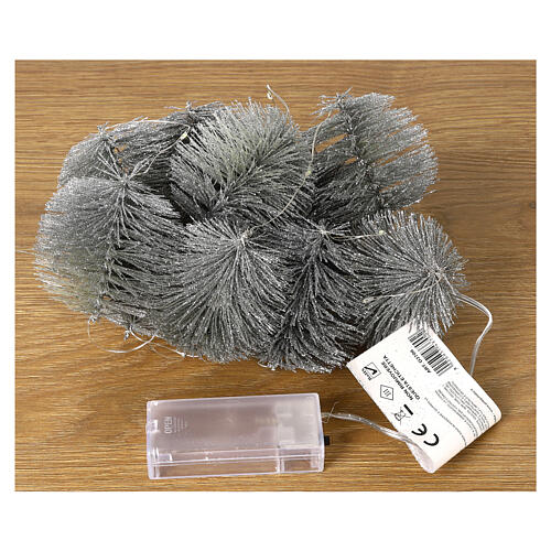 Łańcuch, 20 led biały zimny, kuleczki brokat, 140 cm 7