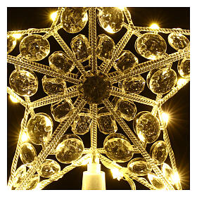 Lighted star tree topper 20 warm white nano LEDs for indoor use