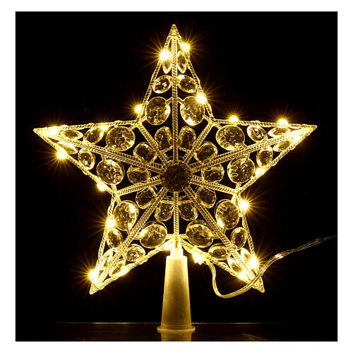Lighted star tree topper 20 warm white nano LEDs for indoor use 1