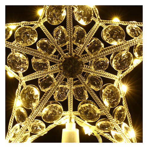 Lighted star tree topper 20 warm white nano LEDs for indoor use 2