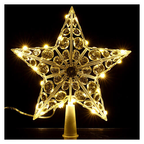 Lighted star tree topper 20 warm white nano LEDs for indoor use 4