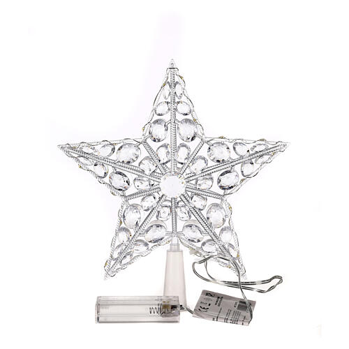Lighted star tree topper 20 warm white nano LEDs for indoor use 5