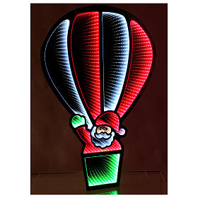 Infinity-Spiegel, Weihnachtsmann in Luftballon, 440 farbige LEDs, 90x60 cm