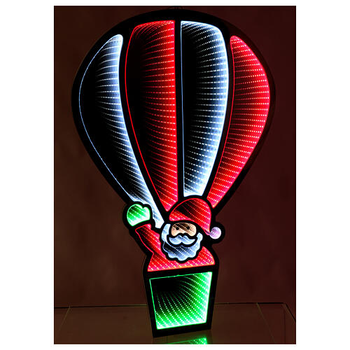Infinity-Spiegel, Weihnachtsmann in Luftballon, 440 farbige LEDs, 90x60 cm 2