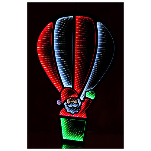 Infinity-Spiegel, Weihnachtsmann in Luftballon, 440 farbige LEDs, 90x60 cm 4