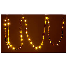 Illuminated jute rope, 60 warm white LEDs, 16 feet