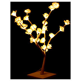 LED tree with roses, warm white, 20 in