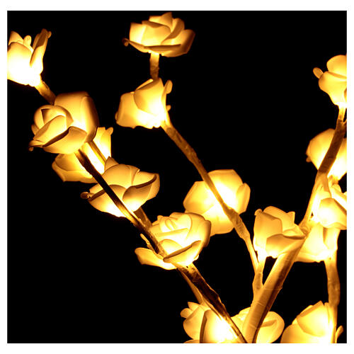 Arbre avec roses et LEDs blanc chaud 50 cm 3
