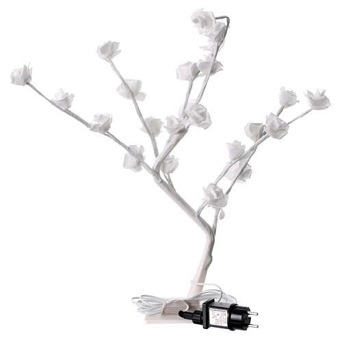Albero LED con rose illuminato bianco caldo 50 cm 5