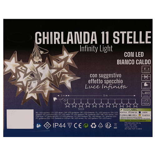 Corrente luminosa 11 estrelas Infinity Light 5 m 300 LEDs 7