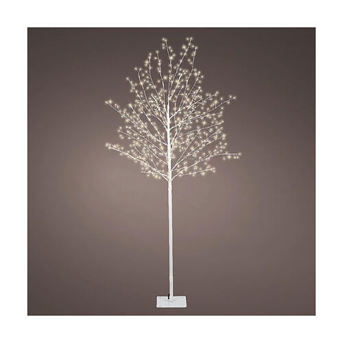 Beleuchteter Baum, weiß, 150 cm hoch, 480 warmweiße MicroLEDs, für den Innen- und Außenbereich 1