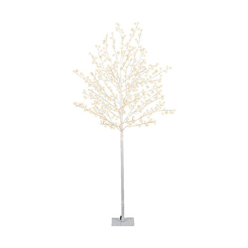 Beleuchteter Baum, weiß, 150 cm hoch, 480 warmweiße MicroLEDs, für den Innen-  und Außenbereich