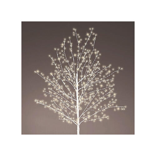 Beleuchteter Baum, weiß, 150 cm hoch, 480 warmweiße MicroLEDs, für den Innen- und Außenbereich 4