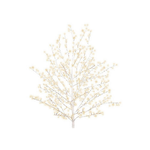 Beleuchteter Baum, weiß, 150 cm hoch, 480 warmweiße MicroLEDs, für den Innen- und Außenbereich 5
