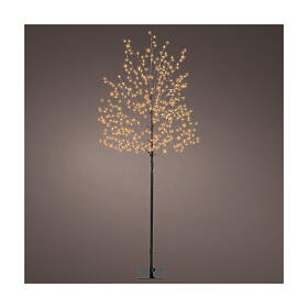 Beleuchteter Baum, schwarz, 150 cm hoch, 480 klassisch warme MicroLEDs, für den Innen- und Außenbereich