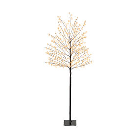 Beleuchteter Baum, schwarz, 150 cm hoch, 480 klassisch warme MicroLEDs, für den Innen- und Außenbereich
