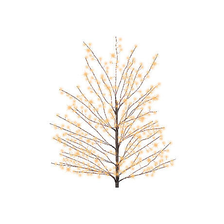 Stylised black light tree of 60 in, 480 micro LED lights, extra warm white, in/outdoor 4