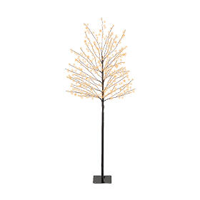 Árbol luminoso navideño negro 150 cm luz extra cálida 480 micro LED int ext