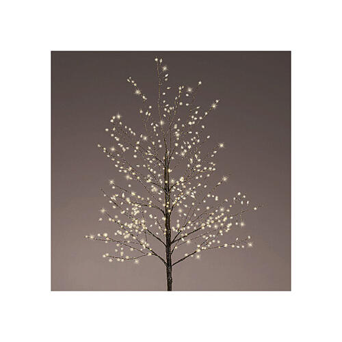 Árbol navideño 480 LED luminoso negro 150 cm int ext blanco cálido 3