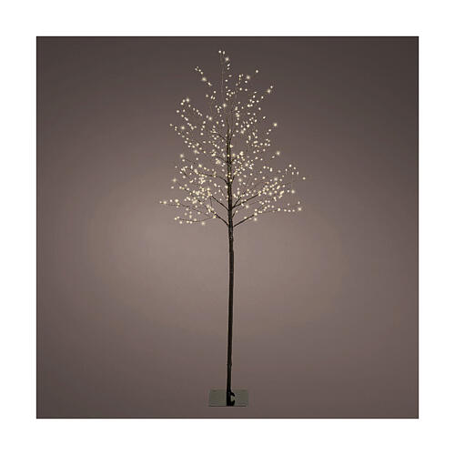 Árvore luminosa preta 480 luzes micro LED branco quente 150 cm int/ext 1