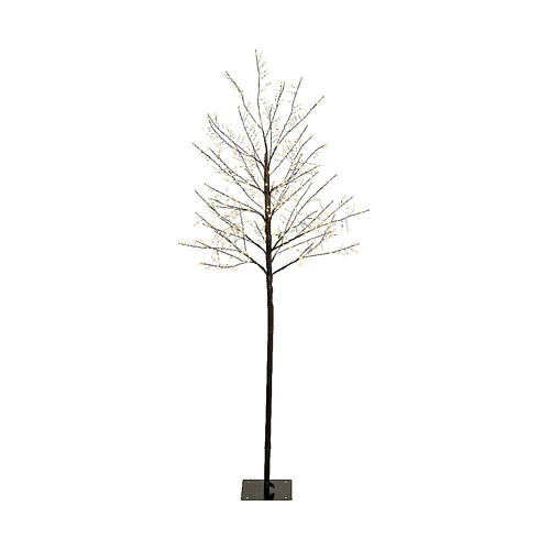 Árvore luminosa preta 480 luzes micro LED branco quente 150 cm int/ext 2