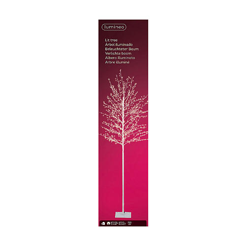 Beleuchteter Baum, weiß, 180 cm hoch, 720 warmweiße MicroLEDs, für den Innen- und Außenbereich 5