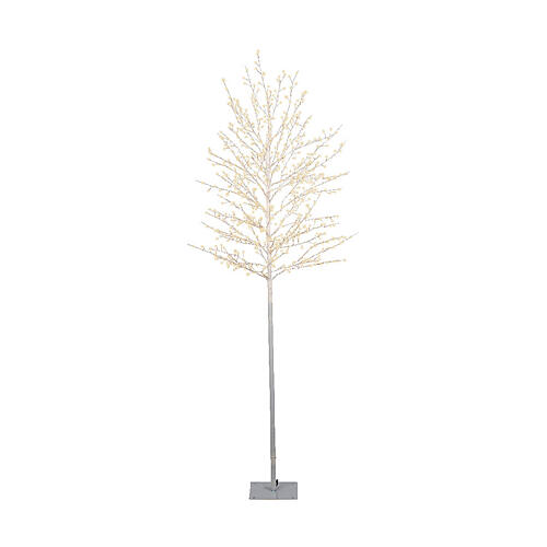 Árbol luminoso 180 cm navideño 720 micro LED blanco cálido int ext base metal 2