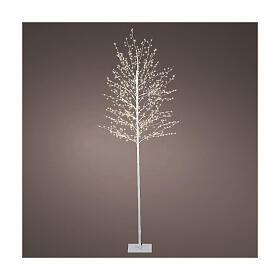 Albero luminoso 180 cm natalizio 720 micro LED bianco caldo int est base metallo