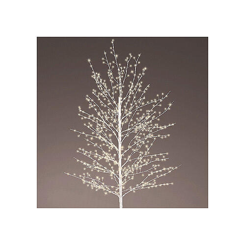 Albero luminoso 180 cm natalizio 720 micro LED bianco caldo int est base metallo 3