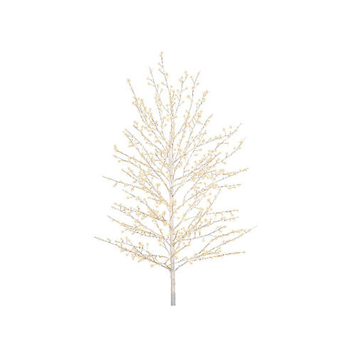 Albero luminoso 180 cm natalizio 720 micro LED bianco caldo int est base metallo 4
