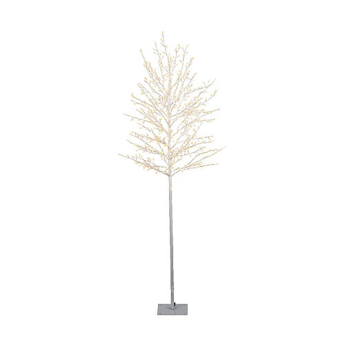 White Christmas light tree 180 cm metal base 720 micro LEDs warm white indoor 2